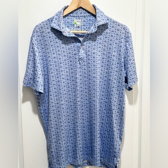 Tailorbyrd Mens Medium “Golf Cart” Performance Golf Polo Shirt 👕 - Picture 1 of 8